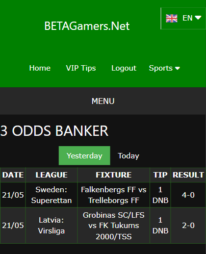vip bet won ticket